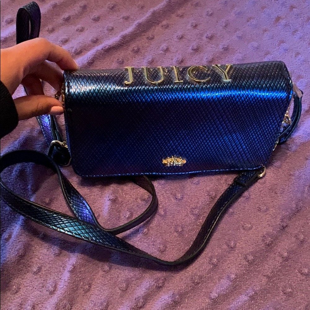 JUICY blue clutch NWOT
